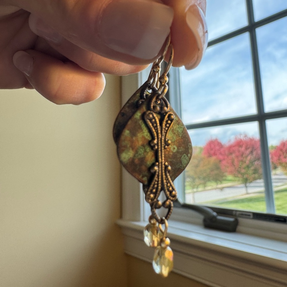 Vintage Style Dangle Earrings with Beads